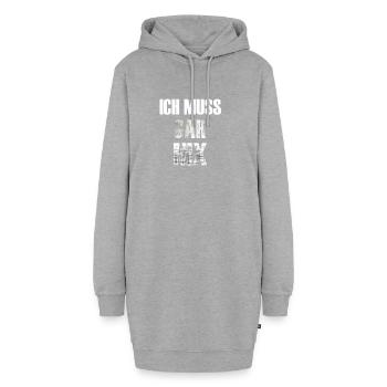 ICH MUSS GAR NIX - Hoodie-Kleid - Grau meliert - Vorne