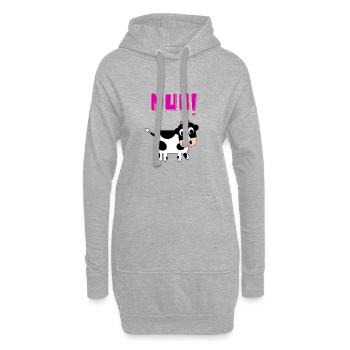 Kuh - Hoodie-Kleid - Grau meliert - Vorne