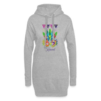 Karneval Fasching Karneval Kostüm - Hoodie-Kleid - Grau meliert - Vorne