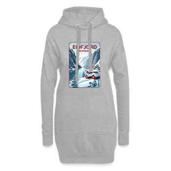 L’Eidfjord - Sweat-shirt à capuche long Femme - gris chiné - Devant