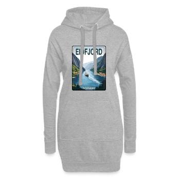 L’Eidfjord - Sweat-shirt à capuche long Femme - gris chiné - Devant