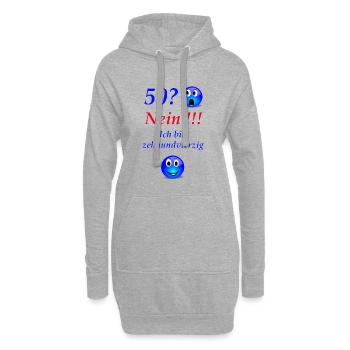 50. Geburtstag - Hoodie-Kleid - Grau meliert - Vorne