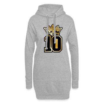 10 zahl krone gold - Hoodie-Kleid - Grau meliert - Vorne