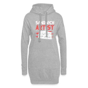sandwich spruch - Hoodie-Kleid - Grau meliert - Vorne