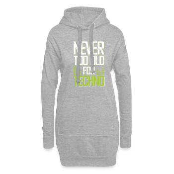 techno music - Hoodie-Kleid - Grau meliert - Vorne