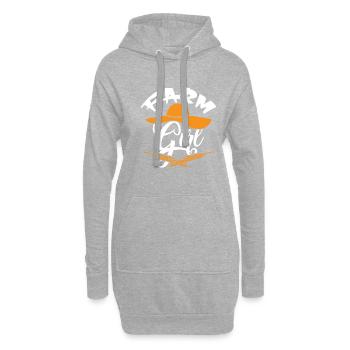 ferme fille fille - Sweat-shirt à capuche long Femme - gris chiné - Devant
