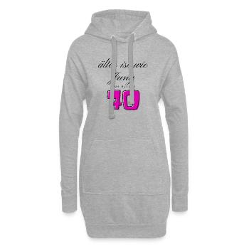 70. Geburtstag - Hoodie-Kleid - Grau meliert - Vorne