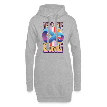 Tenez la ligne colorée drôle de design infini - Sweat-shirt à capuche long Femme - gris chiné - Devant