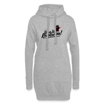 revolution fist - Sweat-shirt à capuche long Femme - gris chiné - Devant