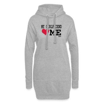 my girlfriend loves me by wam - Hoodie-Kleid - Grau meliert - Vorne