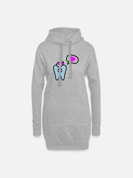 zahn punk zahnarzt dentist - Sweat-shirt à capuche long Femme - gris chiné