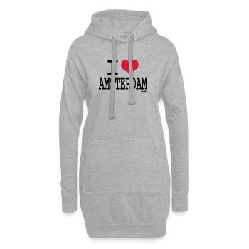 i love amsterdam by wam - Hoodie-Kleid - Grau meliert - Vorne