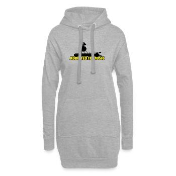 addicted to music - DJ music - Hoodie-Kleid - Grau meliert - Vorne