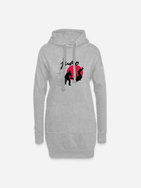 Judo - Hoodie-Kleid - Grau meliert