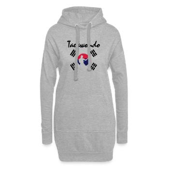 taekwondo_5 - Sweat-shirt à capuche long Femme - gris chiné - Devant