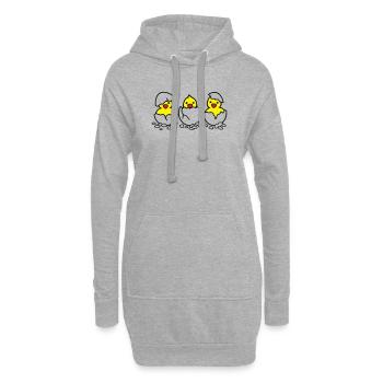 Drei aus dem Ei (c) - Hoodie-Kleid - Grau meliert - Vorne
