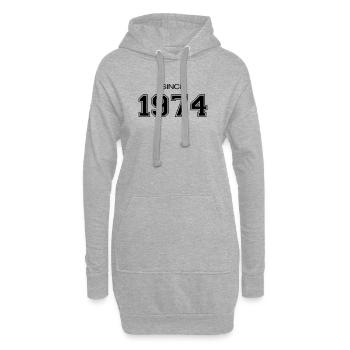 cadeau d'anniversaire 1974 - Sweat-shirt à capuche long Femme - gris chiné - Devant