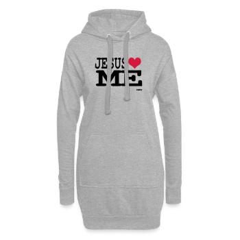 Jesus loves me - foi personnelle - Sweat-shirt à capuche long Femme - gris chiné - Devant
