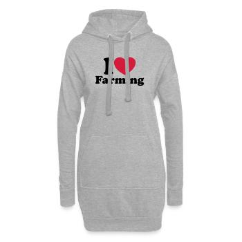 I love farming - Sweat-shirt à capuche long Femme - gris chiné - Devant