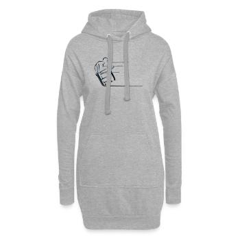 Fauteuil roulant sport vitesse - Sweat-shirt à capuche long Femme - gris chiné - Devant