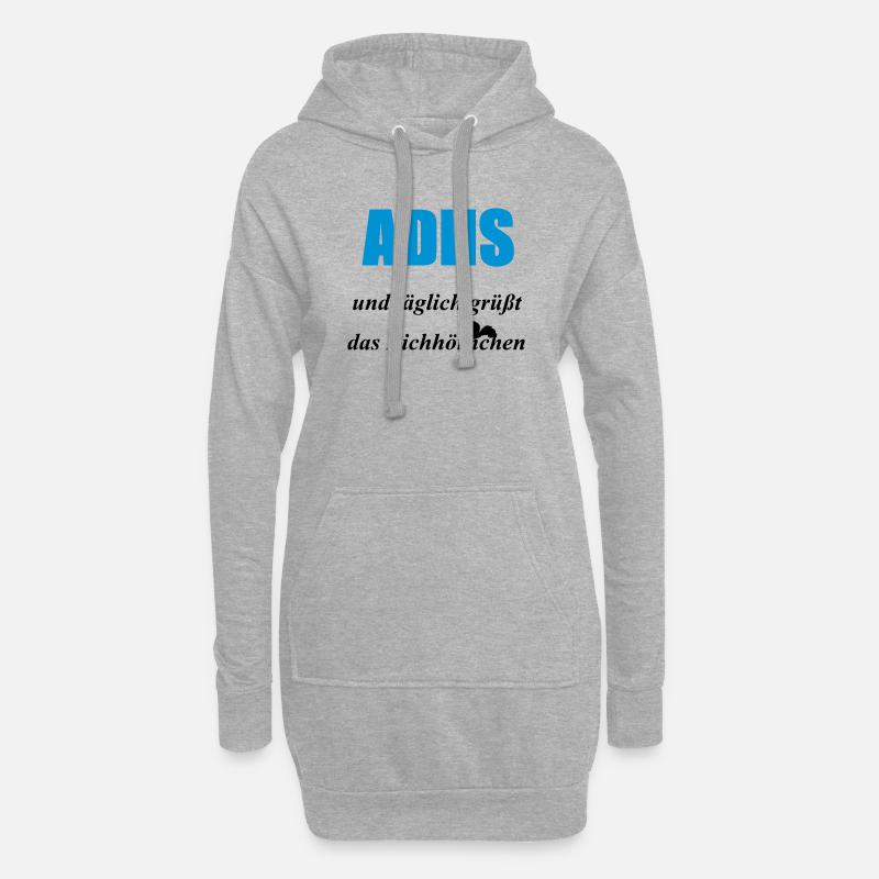 ADHS Eichhörnchen Geschenk - Hoodie-Kleid - Grau meliert