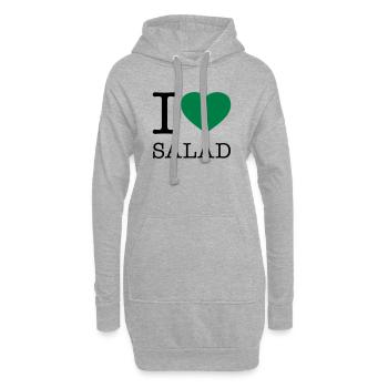 J’ADORE LA SALADE - Sweat-shirt à capuche long Femme - gris chiné - Devant
