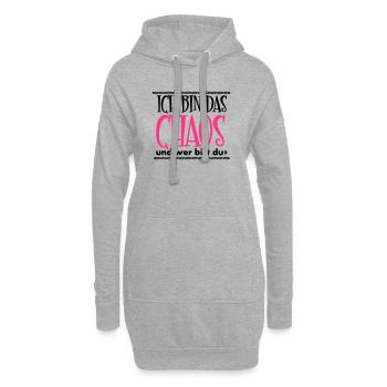Ich bin das Chaos Geschenk - Hoodie-Kleid - Grau meliert - Vorne