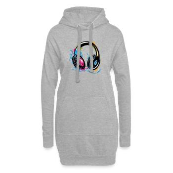 Un Casque Graffiti - Sweat-shirt à capuche long Femme - gris chiné - Devant