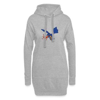 Drache - Hoodie-Kleid - Grau meliert - Vorne