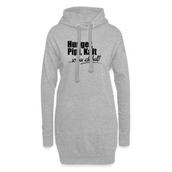Hunger Kalt Müde so bin ich halt - Hoodie-Kleid - Grau meliert - Vorne
