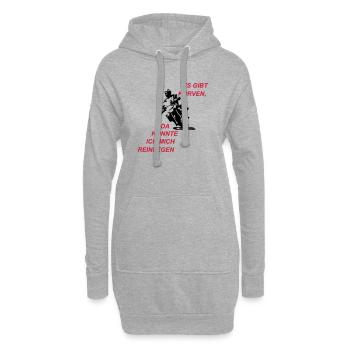 Es gibt Kurven - Hoodie-Kleid - Grau meliert - Vorne