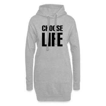 Choose life - Hoodie-Kleid - Grau meliert - Vorne