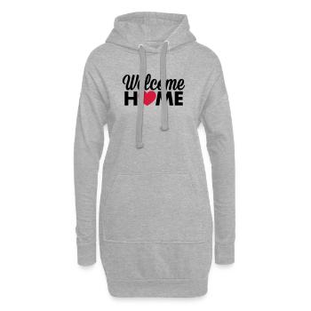 Coeur de Welcome Home - Sweat-shirt à capuche long Femme - gris chiné - Devant