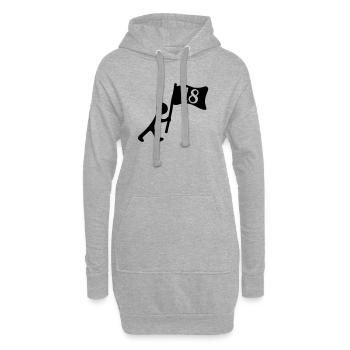Geburtstag 18 Jahre - Hoodie-Kleid - Grau meliert - Vorne