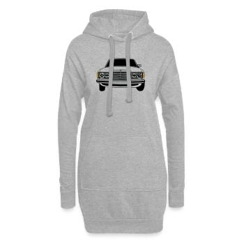 MB W123 Youngtimer Oldtimer,70er,80er (25) - Hoodie-Kleid - Grau meliert - Vorne