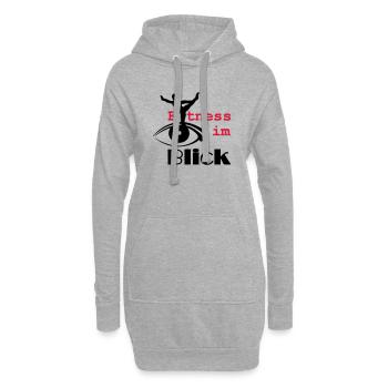 Fitness im Blick Sport Medizin Sprüche Geschenk - Hoodie-Kleid - Grau meliert - Vorne