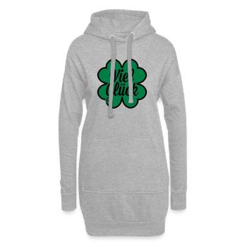 Viel Glück Kleeblatt - Hoodie-Kleid - Grau meliert - Vorne