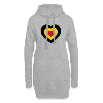 Belgique / België / Belgium - Hoodie-Kleid - Grau meliert - Vorne