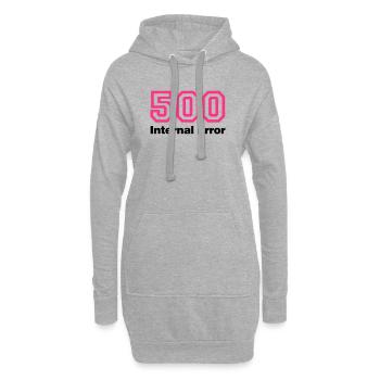 Error 500 | Fehler | Errormessage - Sweat-shirt à capuche long Femme - gris chiné - Devant