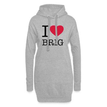 J’AIME BRIGUE - Sweat-shirt à capuche long Femme - gris chiné - Devant