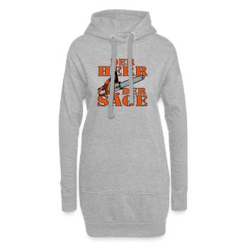 Motorsäge , Kaminholz , Der Herr der Säge, (25) - Hoodie-Kleid - Grau meliert - Vorne