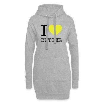 I LOVE BUTTER - Hoodie-Kleid - Grau meliert - Vorne