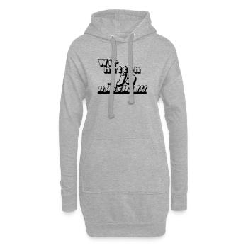Ostalgie, DDR Kult ,Wir hatten ja nüscht (25) - Hoodie-Kleid - Grau meliert - Vorne