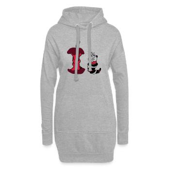 Apfel und Wurm - Hoodie-Kleid - Grau meliert - Vorne