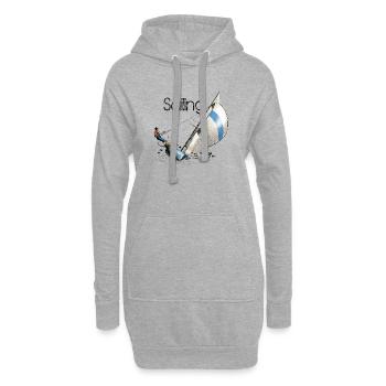 sailing - Sweat-shirt à capuche long Femme - gris chiné - Devant
