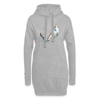 sailing - Sweat-shirt à capuche long Femme - gris chiné - Devant