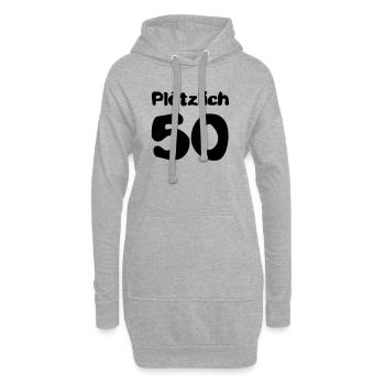 Plötzlich 50 Jahre - Hoodie-Kleid - Grau meliert - Vorne