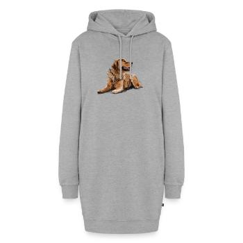 Golden Retriever - Sweat-shirt à capuche long Femme - gris chiné - Devant