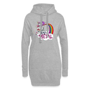 Einhorn Death Metal Regenbogen - Hoodie-Kleid - Grau meliert - Vorne