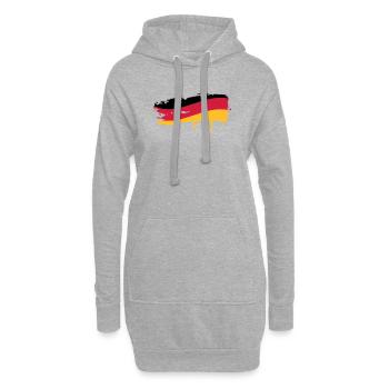 Allemagne flag peint avec un coup de pinceau - Sweat-shirt à capuche long Femme - gris chiné - Devant